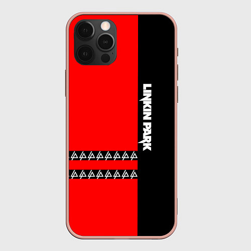 Чехол iPhone 12 Pro Max Linkin Park: Red & Black / 3D-Светло-розовый – фото 1