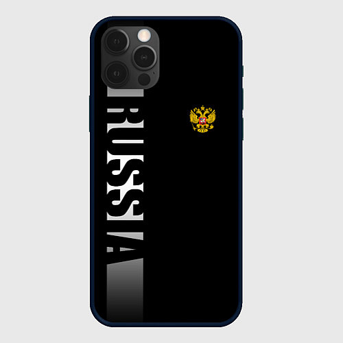 Чехол iPhone 12 Pro Max Russia: Black Line / 3D-Черный – фото 1