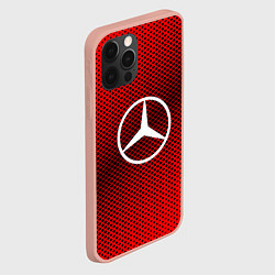 Чехол для iPhone 12 Pro Max Mercedes: Red Carbon, цвет: 3D-светло-розовый — фото 2