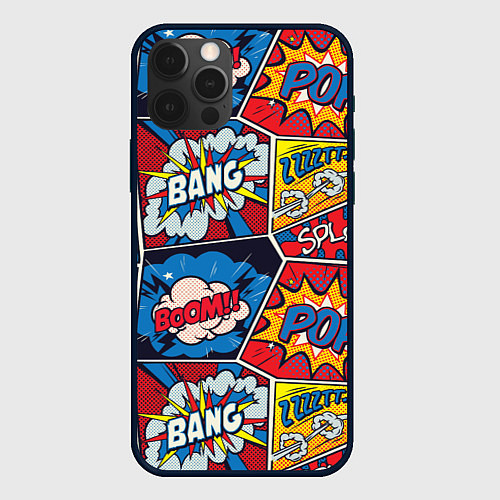 Чехол iPhone 12 Pro Max Pop art pattern / 3D-Черный – фото 1