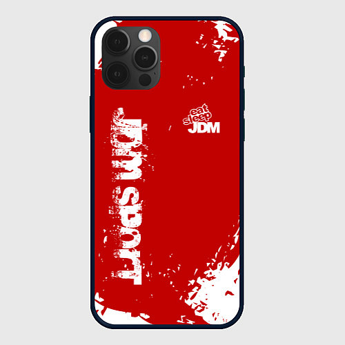 Чехол iPhone 12 Pro Max Eat Sleep JDM: Red Style / 3D-Черный – фото 1