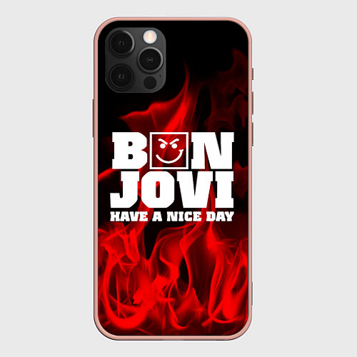 Чехол iPhone 12 Pro Max Bon Jovi: Have a nice day / 3D-Светло-розовый – фото 1