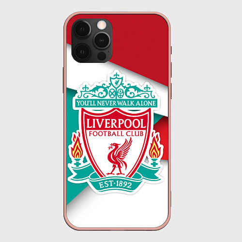 Чехол iPhone 12 Pro Max FC Liverpool / 3D-Светло-розовый – фото 1