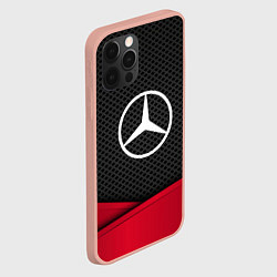 Чехол для iPhone 12 Pro Max Mercedes Benz: Grey Carbon, цвет: 3D-светло-розовый — фото 2