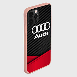 Чехол для iPhone 12 Pro Max Audi: Grey Carbon, цвет: 3D-светло-розовый — фото 2