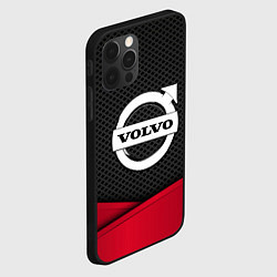 Чехол для iPhone 12 Pro Max Volvo: Grey Carbon, цвет: 3D-черный — фото 2