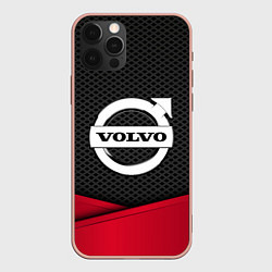 Чехол для iPhone 12 Pro Max Volvo: Grey Carbon, цвет: 3D-светло-розовый