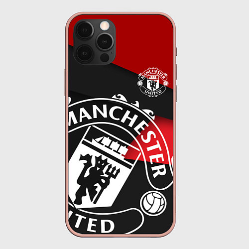 Чехол iPhone 12 Pro Max FC Man United: Exclusive / 3D-Светло-розовый – фото 1