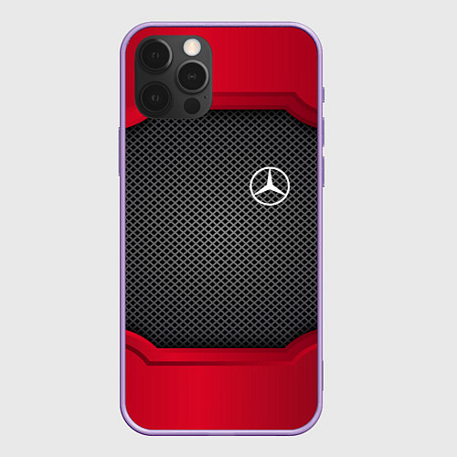 Чехол iPhone 12 Pro Max Mercedes Benz: Metal Sport / 3D-Сиреневый – фото 1