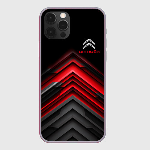 Чехол iPhone 12 Pro Max Citroen: Red sport / 3D-Серый – фото 1