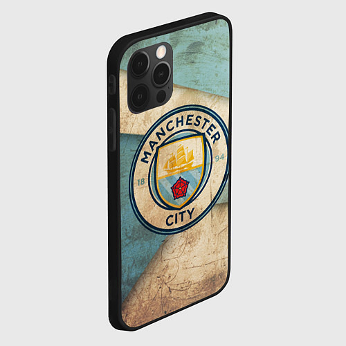 Чехол iPhone 12 Pro Max FC Man City: Old Style / 3D-Черный – фото 2