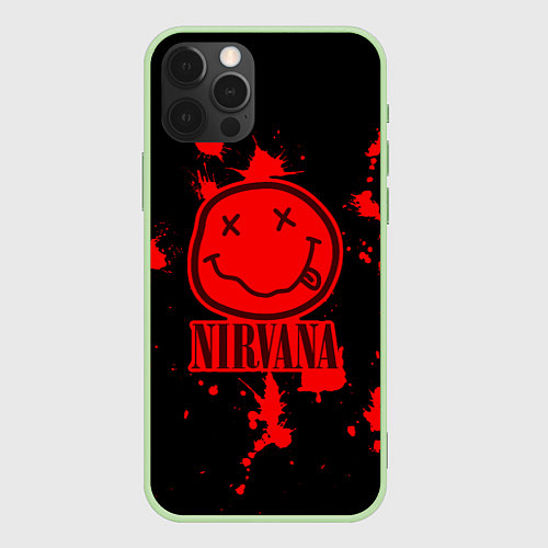 Чехол iPhone 12 Pro Max Nirvana: Blooded Smile / 3D-Салатовый – фото 1