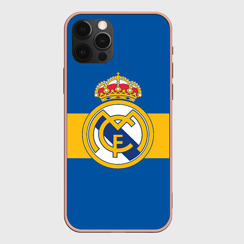 Чехол iPhone 12 Pro Max Реал Мадрид / 3D-Светло-розовый – фото 1