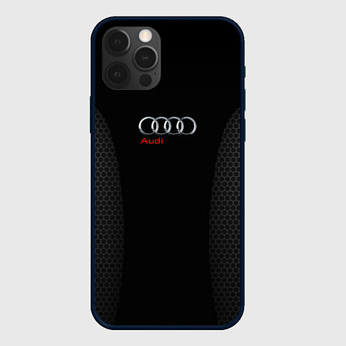 Чехол iPhone 12 Pro Max Audi Carbon / 3D-Черный – фото 1