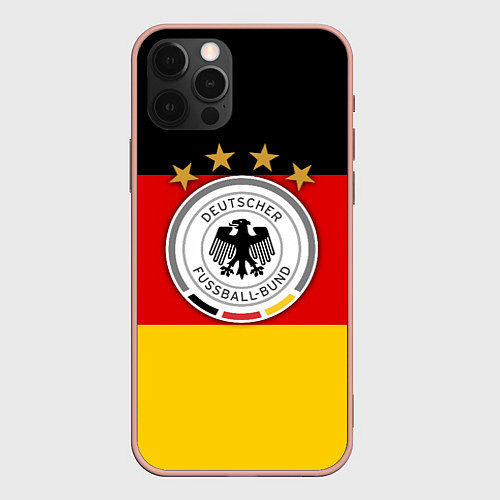 Чехол iPhone 12 Pro Max Немецкий футбол / 3D-Светло-розовый – фото 1