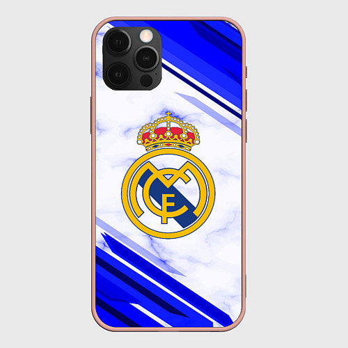 Чехол iPhone 12 Pro Max Real Madrid / 3D-Светло-розовый – фото 1