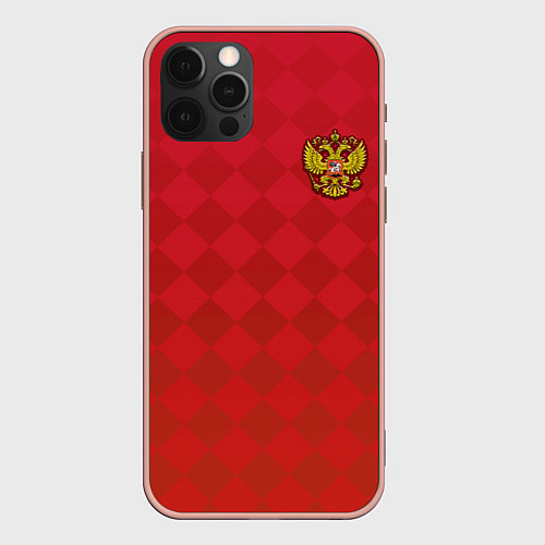 Чехол iPhone 12 Pro Max Форма сборной России / 3D-Светло-розовый – фото 1