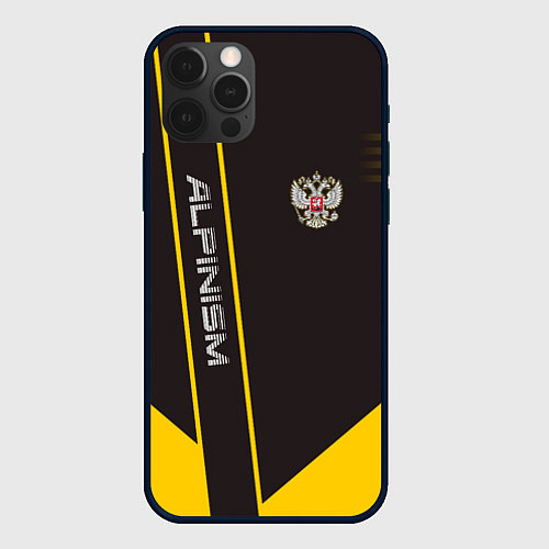 Чехол iPhone 12 Pro Max Alpinism: Yellow Russia / 3D-Черный – фото 1