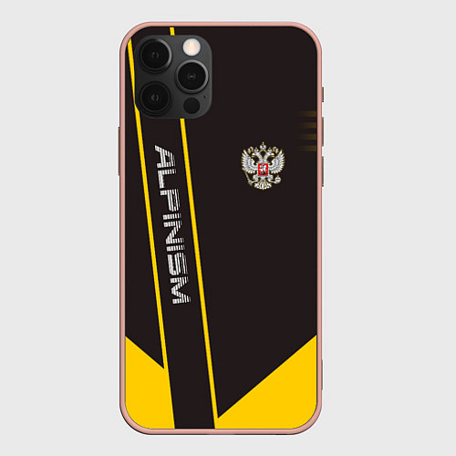 Чехол iPhone 12 Pro Max Alpinism: Yellow Russia / 3D-Светло-розовый – фото 1