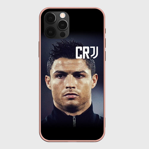 Чехол iPhone 12 Pro Max RONALDO CR7 / 3D-Светло-розовый – фото 1