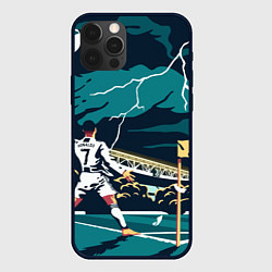 Чехол для iPhone 12 Pro Max Ronaldo lightning, цвет: 3D-черный