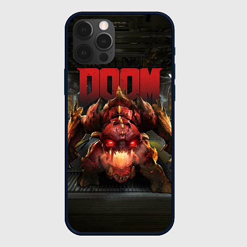 Чехол iPhone 12 Pro Max DOOM: Pinky Monster / 3D-Черный – фото 1