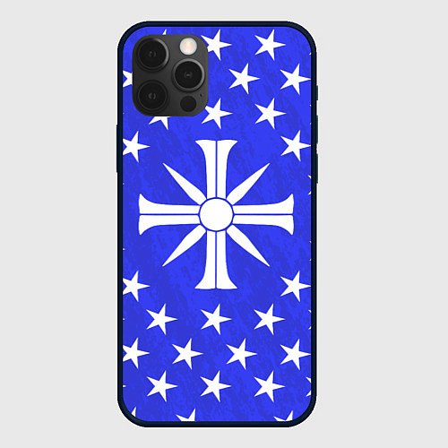 Чехол iPhone 12 Pro Max Far Cry 5: Blue Cult Symbol / 3D-Черный – фото 1