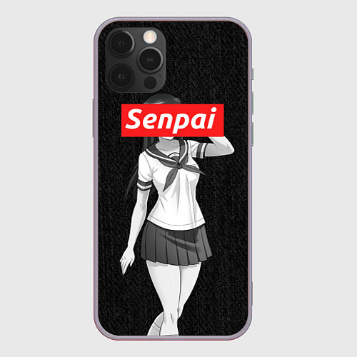 Чехол iPhone 12 Pro Max Senpai: School Girl / 3D-Серый – фото 1