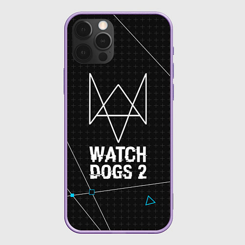 Чехол iPhone 12 Pro Max Watch Dogs 2: Tech Geometry / 3D-Сиреневый – фото 1
