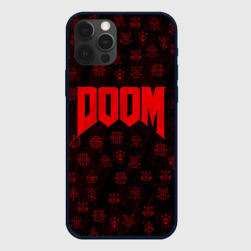 Чехол iPhone 12 Pro Max DOOM: Hellish signs / 3D-Черный – фото 1