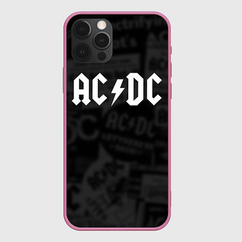 Чехол iPhone 12 Pro Max AC/DC: Black Rock / 3D-Малиновый – фото 1