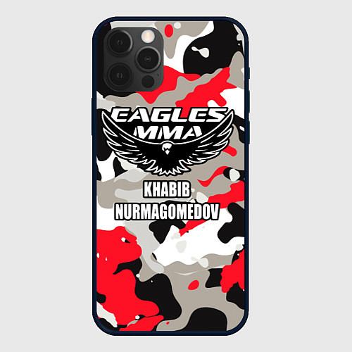 Чехол iPhone 12 Pro Max Khabib Nurmagomedov: Red Camo / 3D-Черный – фото 1