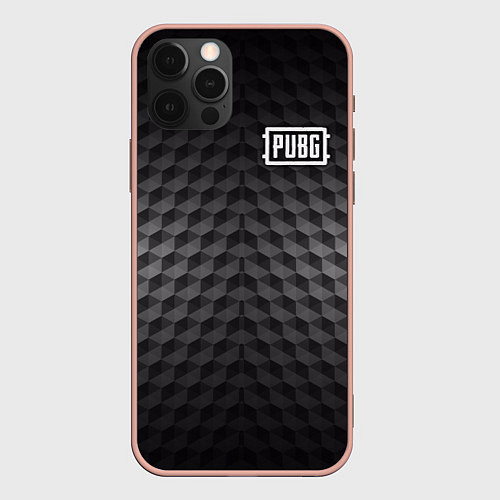 Чехол iPhone 12 Pro Max PUBG: Carbon Style / 3D-Светло-розовый – фото 1