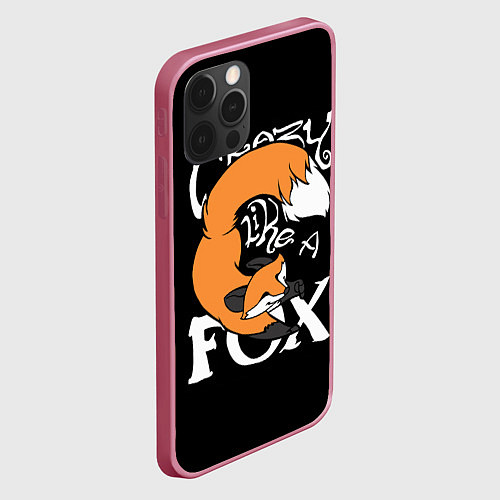 Чехол iPhone 12 Pro Max Crazy Like a Fox / 3D-Малиновый – фото 2