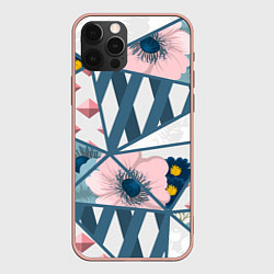 Чехол для iPhone 12 Pro Max Нежная геометрия, цвет: 3D-светло-розовый