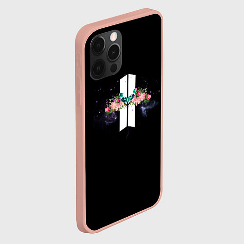 Чехол iPhone 12 Pro Max BTS: Floral Minimalist / 3D-Светло-розовый – фото 2