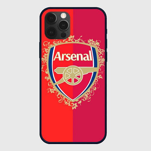 Чехол iPhone 12 Pro Max FC Arsenal - emblem / 3D-Черный – фото 1