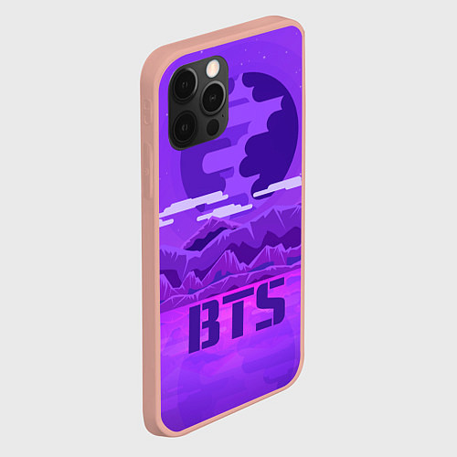 Чехол iPhone 12 Pro Max BTS: Violet Mountains / 3D-Светло-розовый – фото 2