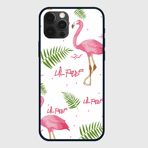 Чехол iPhone 12 Pro Max Lil Peep: Pink Flamingo / 3D-Черный – фото 1