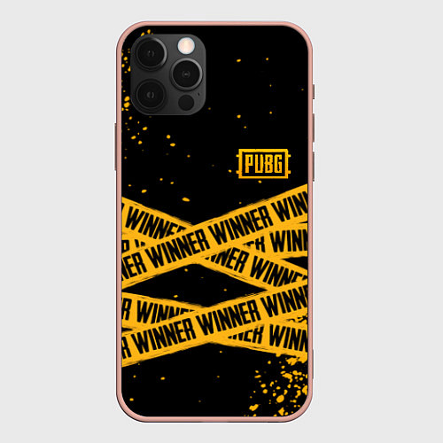 Чехол iPhone 12 Pro Max PUBG: Only Winner / 3D-Светло-розовый – фото 1