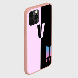 Чехол для iPhone 12 Pro Max BTS V, цвет: 3D-светло-розовый — фото 2