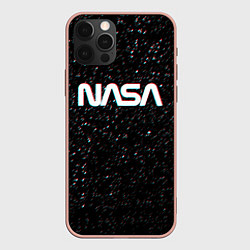 Чехол для iPhone 12 Pro Max NASA: Space Glitch, цвет: 3D-светло-розовый