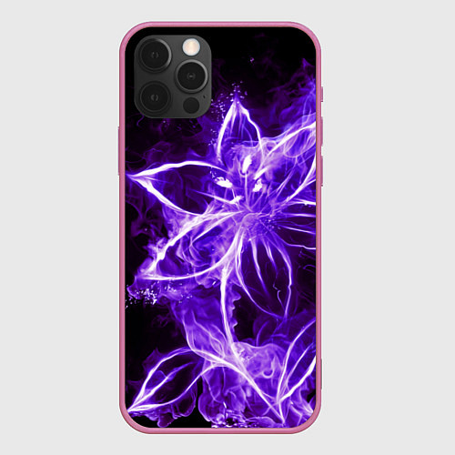 Чехол iPhone 12 Pro Max Цветок Тьмы / 3D-Малиновый – фото 1