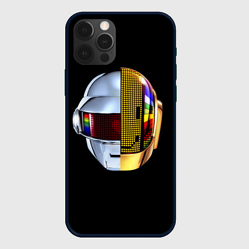 Чехол iPhone 12 Pro Max Daft Punk: Smile Helmet / 3D-Черный – фото 1