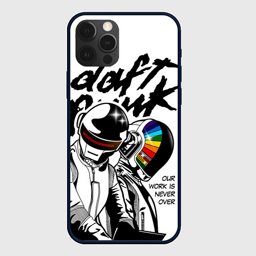 Чехол iPhone 12 Pro Max Daft Punk: Our work is never over / 3D-Черный – фото 1