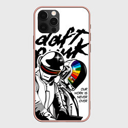 Чехол для iPhone 12 Pro Max Daft Punk: Our work is never over, цвет: 3D-светло-розовый