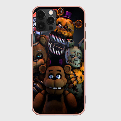 Чехол iPhone 12 Pro Max Five Nights at Freddy's / 3D-Светло-розовый – фото 1