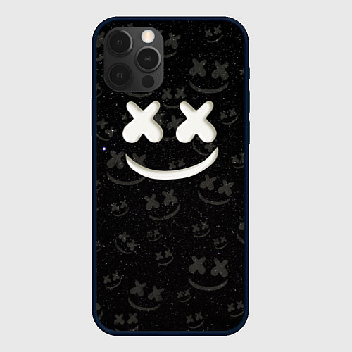 Чехол iPhone 12 Pro Max Marshmello Cosmos pattern / 3D-Черный – фото 1