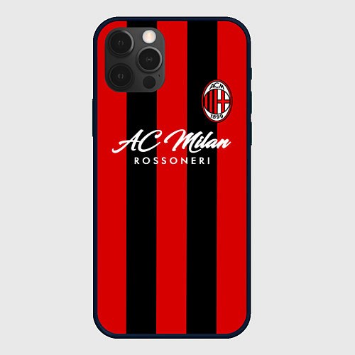 Чехол iPhone 12 Pro Max AC Milan / 3D-Черный – фото 1