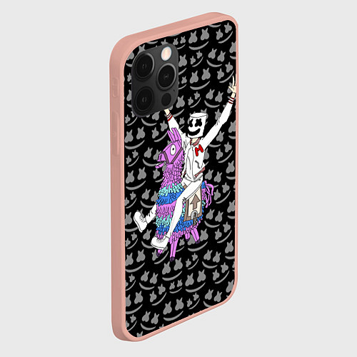 Чехол iPhone 12 Pro Max Marshmello x Llama / 3D-Светло-розовый – фото 2